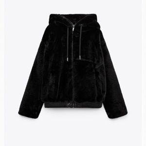 FAUX FUR HOODED JACKET
BLACK size S